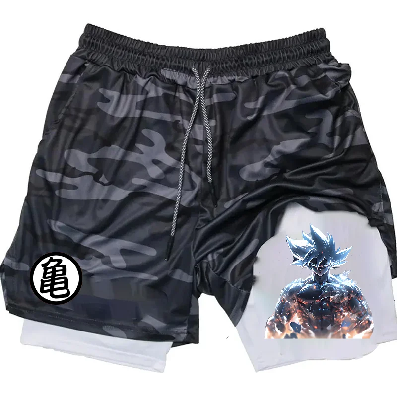 Summer Sporty Versatile Quick Dry Anime Print Men's Shorts Everyday Casual Personality Print Shorts 2024