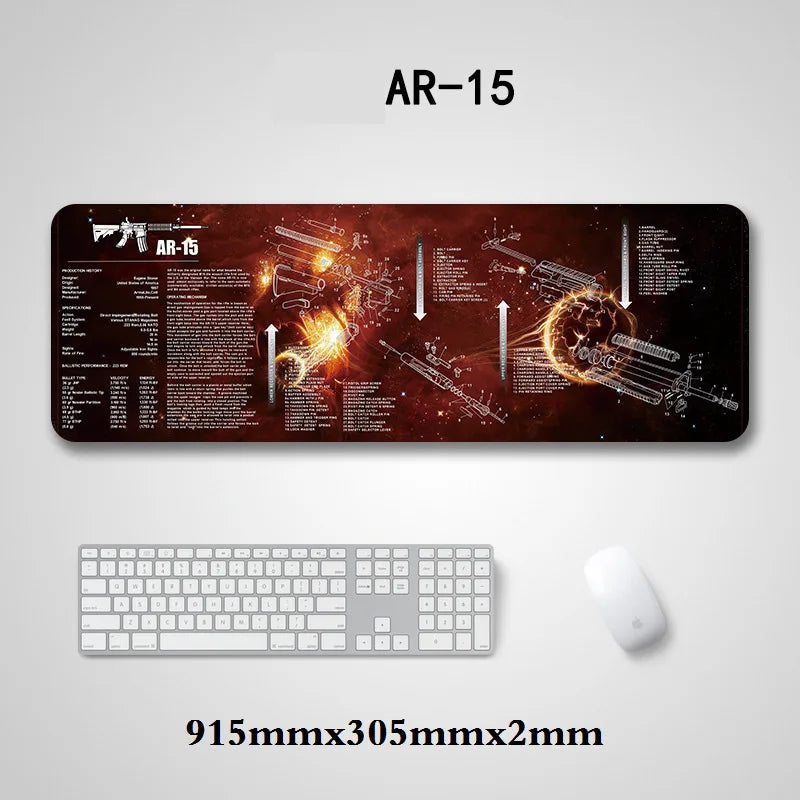 Gun Cleaning Mat Mouse Pad with Parts Diagram and Instructions Armorers Bench Mat Repair Build Tool for AR15 AK47 GL 1911