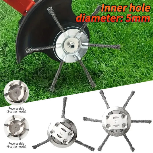 1Pcs 6 inch Universal Weed Brush Head Steel Wire Wheel Grass Trimmer Head Removal Moss Rust Lawn Mower Grass Brush Disc Weed