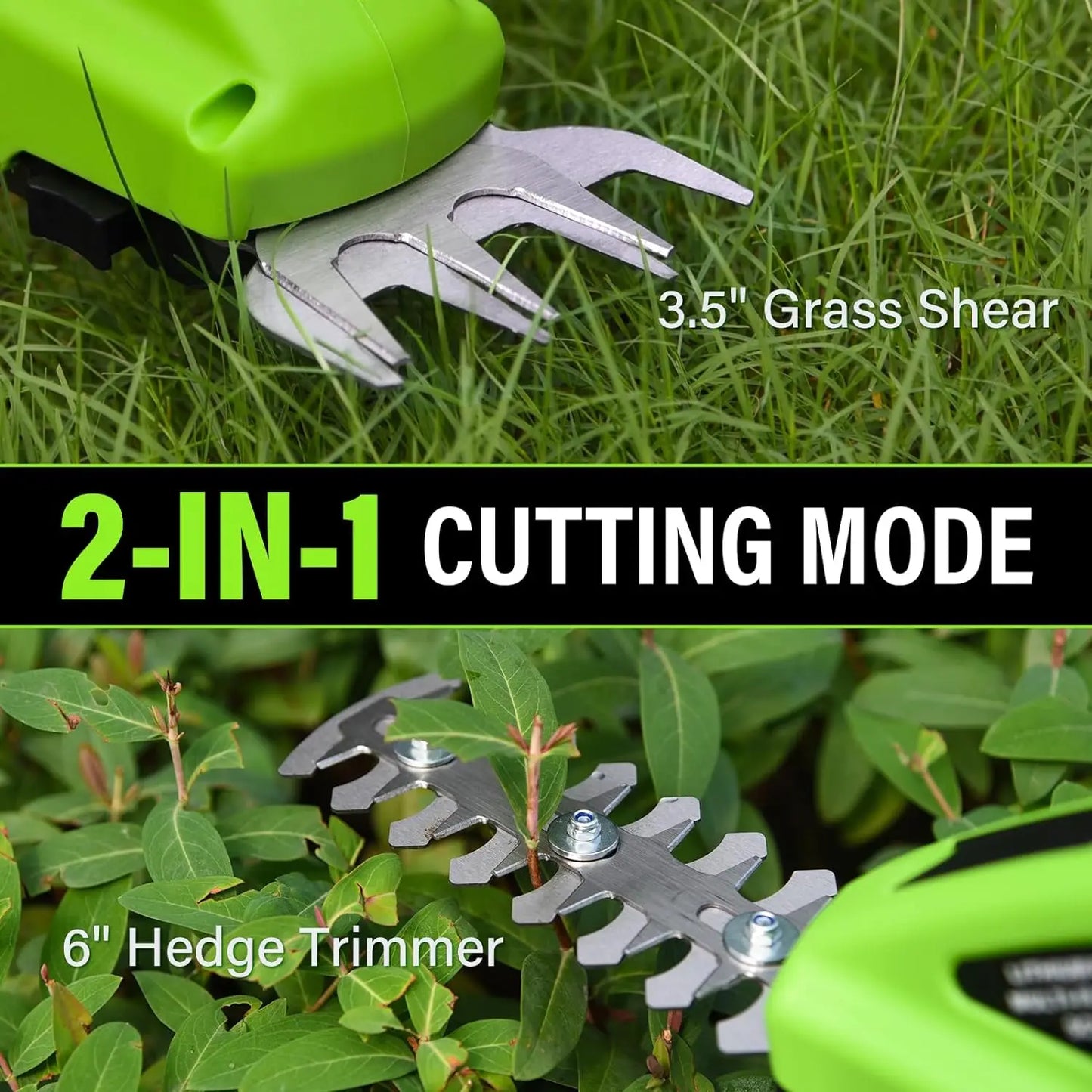 2 In 1 Cordless Electric Hedge Trimmer Rechargeable Handheld Household Lawn Shrub Weeding Pruning Mower Garden Tools