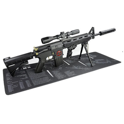 Gun Cleaning Mat Mouse Pad with Parts Diagram and Instructions Armorers Bench Mat Repair Build Tool for AR15 AK47 GL 1911