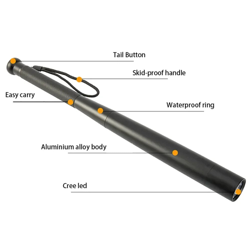 Ultra Bright Self Defense Baseball Bat Stick Flashlight Outdoor Emergency Personal Torch Defense Anti Riot Equipment Supplies