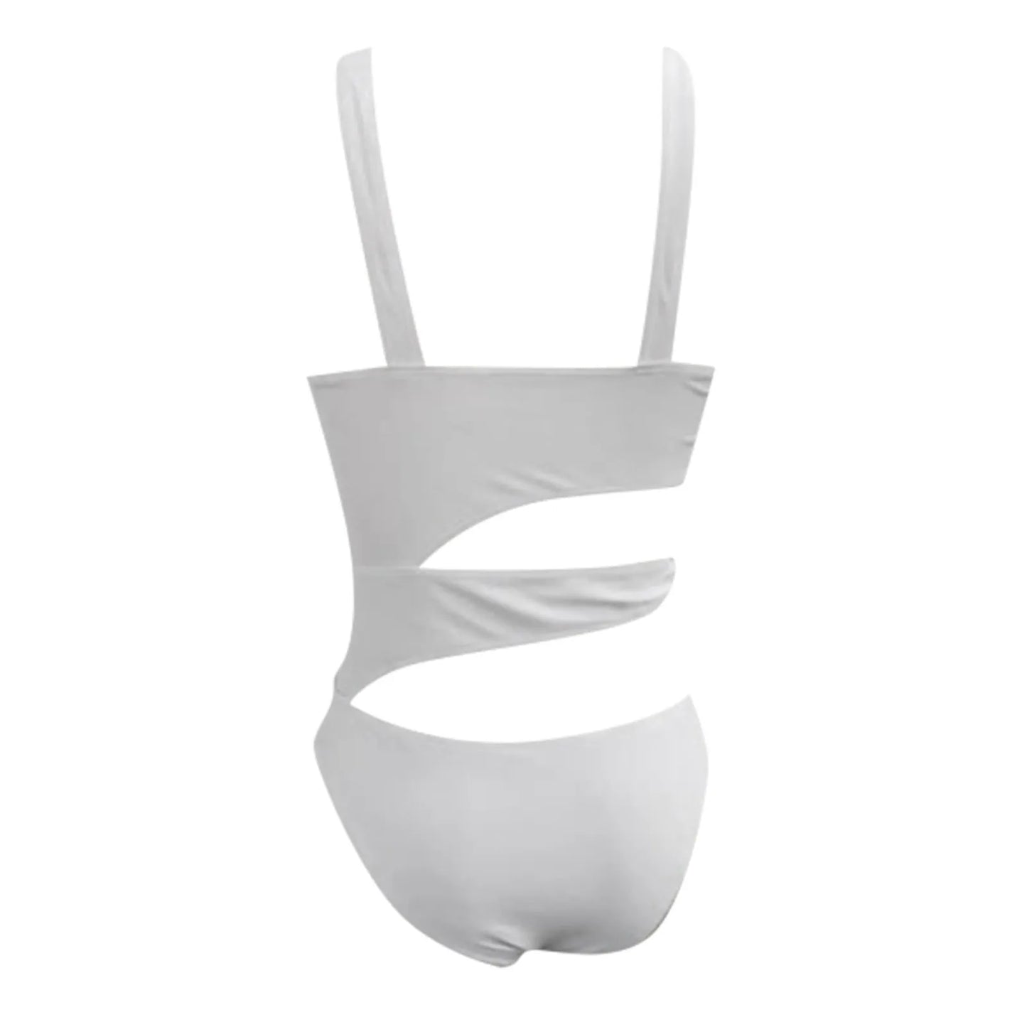 Sexy Halter Irregular Cutting Bikini Set Push-Up Bra Padded Swimsuit White Slim Beachwear High Leg Cut Loop Design Swimwear 수영복