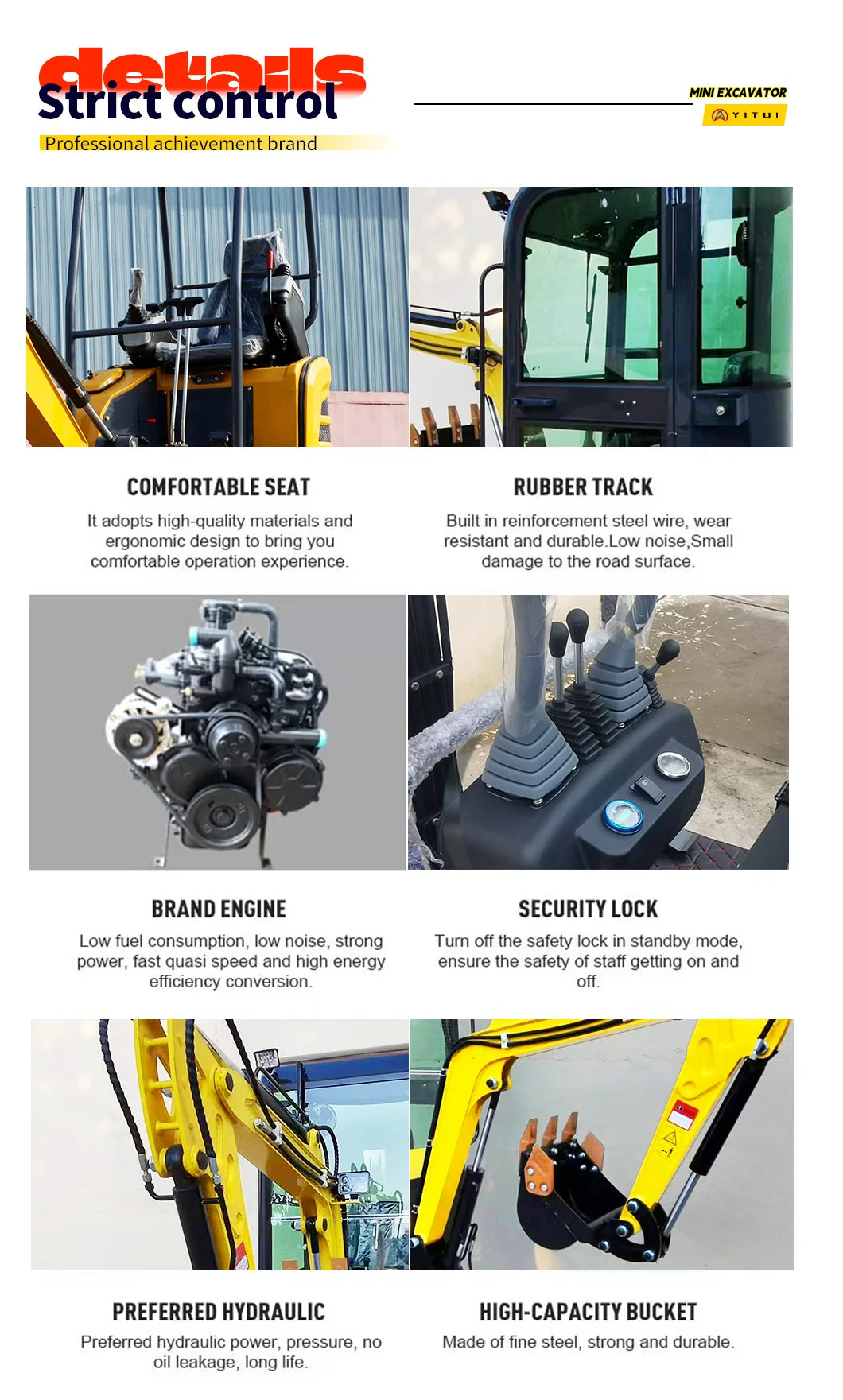 Factory Direct Sales 1.2 Ton Mini Crawler Excavator EPA EURO5 Engine Hydraulic Excavator Agricultural Excavator Customized Sale