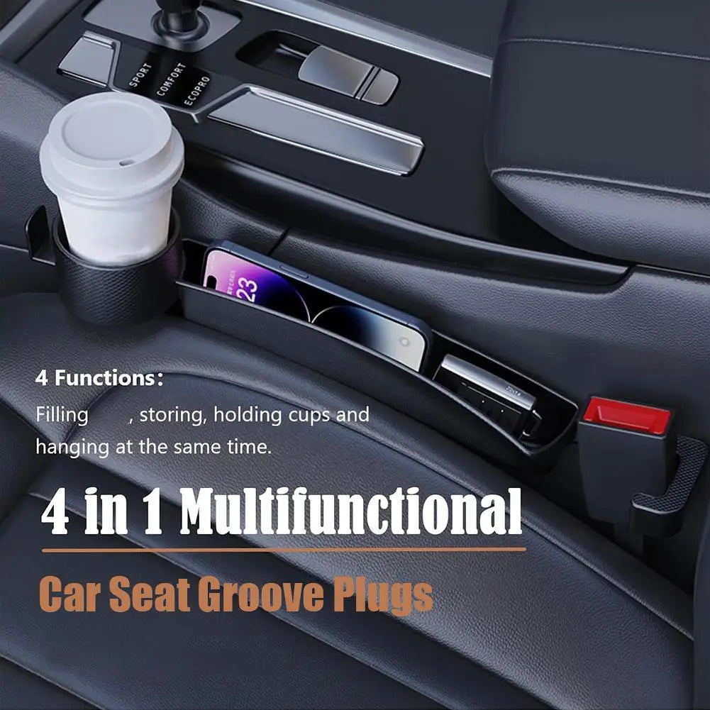 Car Seat Gap Filler 4 in 1 Multifunctional Filling Gap Storage Box Console Organizer Side Seam Plug Strip Car Accessories