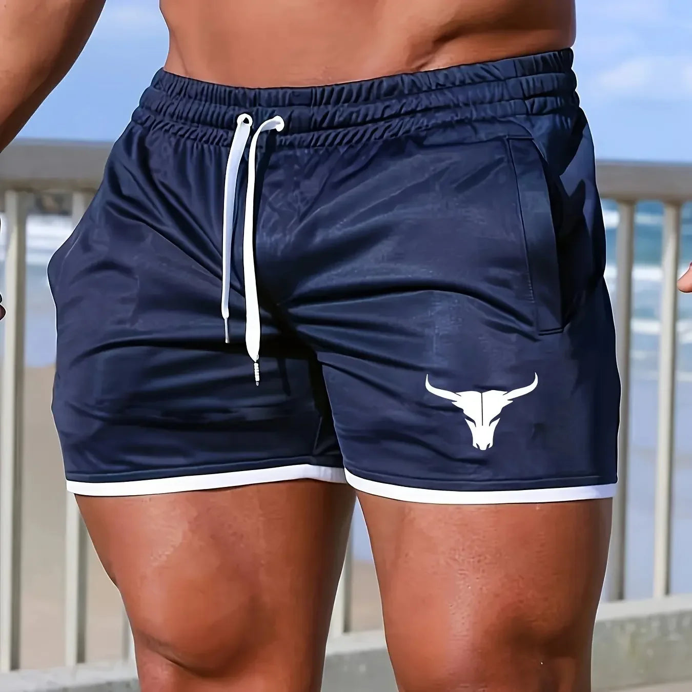 New Men Fitness Bodybuilding Shorts Summer Gyms Bodybuilding Gym Sports Men Casual Clothing Breathable Mesh Quick Dry Sportswear