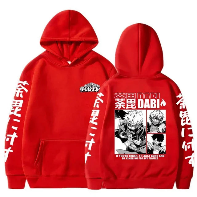 Anime My Hero Academia MHA Hoodie Dabi Manga Icons Sweatshirt Boku No Hero Academia Gift Clothes Camiseta Moletom