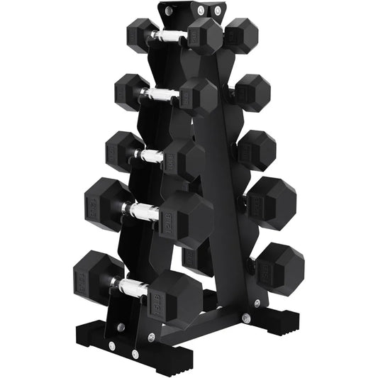 Premium Rubber Encased Hex Dumbbell Sets, 46LBS Set, 60LBS Set, 100LBS Set