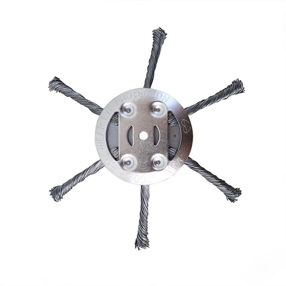 1Pcs 6 inch Universal Weed Brush Head Steel Wire Wheel Grass Trimmer Head Removal Moss Rust Lawn Mower Grass Brush Disc Weed