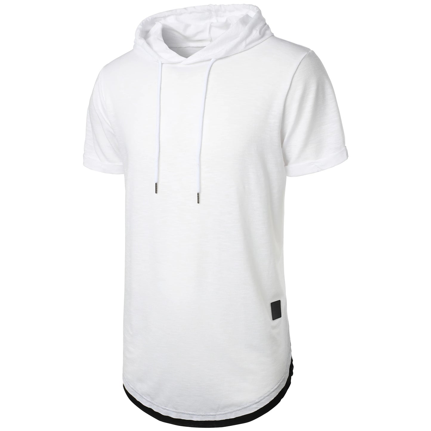 New summer hooded T-shirt men's solid color men's short sleeve T-shirt hoodie