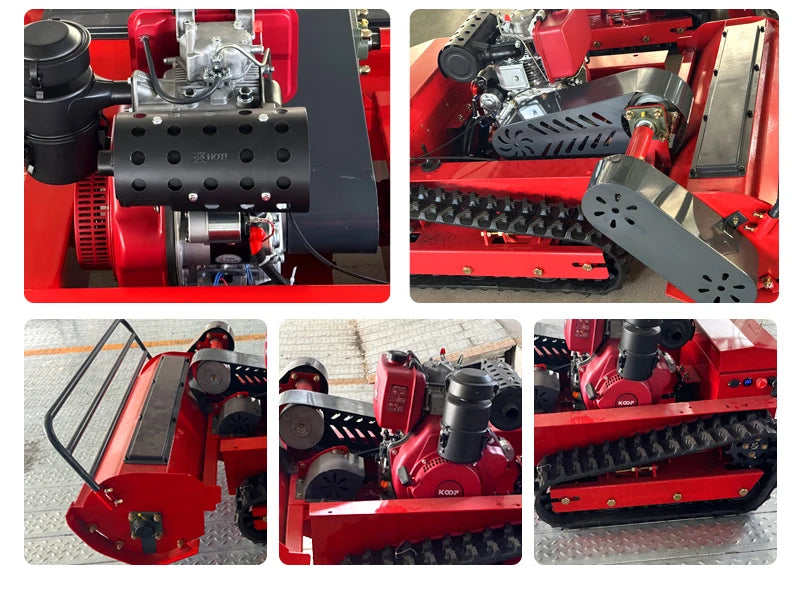 Customized Cordless Yoke Remote Control Self-Propelled All-Terrain Crawler Mower for Efficient Garden Maintenance