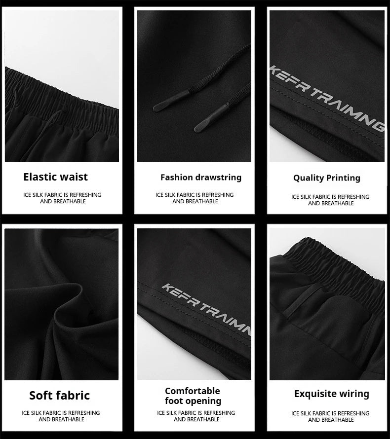 Men's Summer Hot-selling Anti-exposure Double-layer Sports Casual Shorts Running Fitness Three-quarter Pants