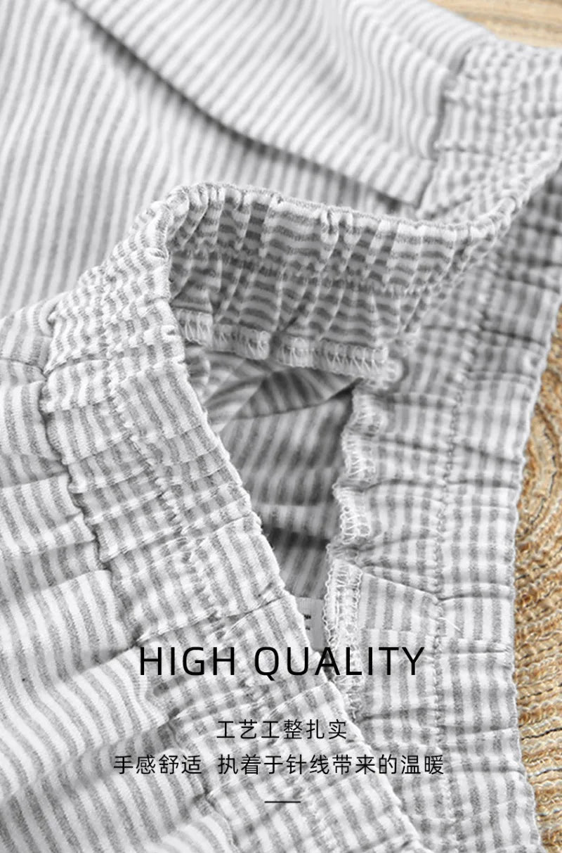 Women's Stripe Pajamas Set Short Sleeve T-Shirt And Shorts Sleepwear 2 Piece Set For Women Home Casual Loose Round Neck Pajamas