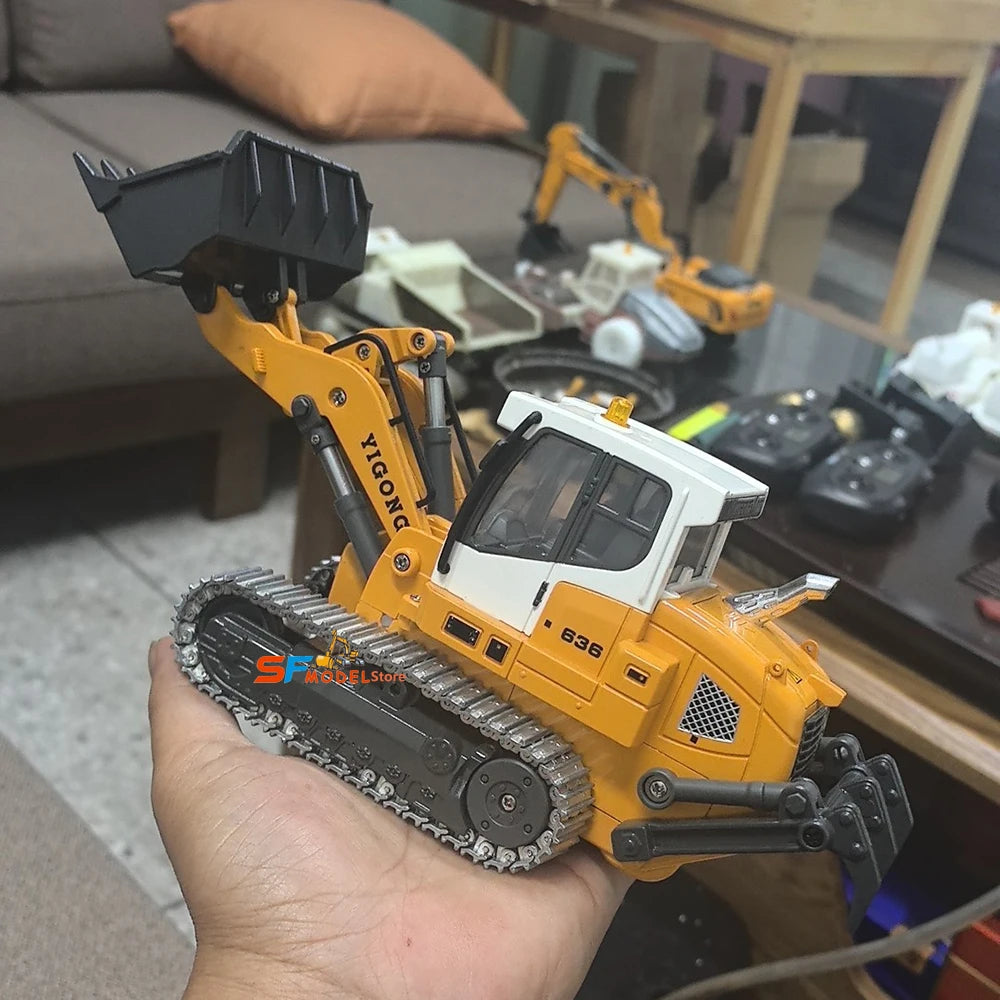 RC Mini Loader 1/50 636 RC Loader Electric Model Simulation Crawler Loader Desktop Remote Control Car Machinery Toys Gift