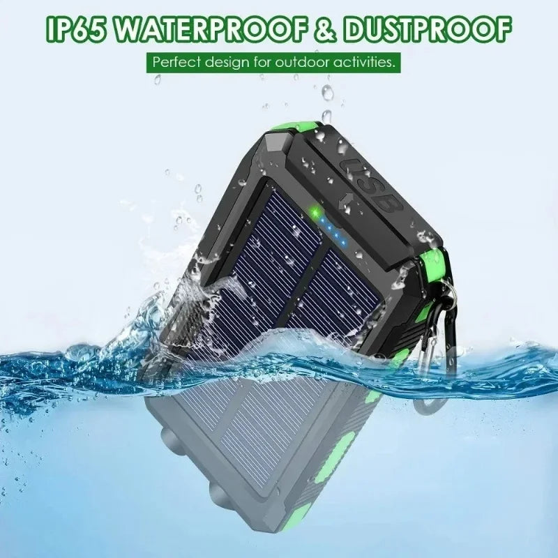 200000mAh Waterproof Outdoor Solar Power Bank Dual USB Travel Outdoor Solar Mobile Phone Charger Solar Powerbanks For Camping