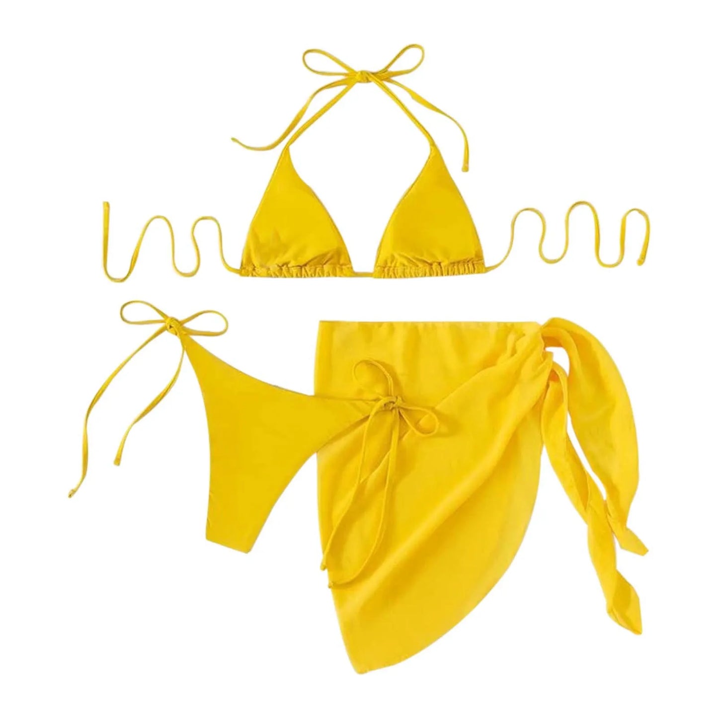 White Print Push Up Swimsuits Women Push Up Bikinis Set 3 Piece 2024 Mujer Swimwear Mesh Skirts Kontted Bathing Suit Beachwear