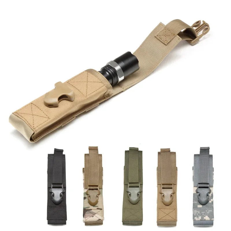 Molle Flashlight Pouch Torch Holder Case EDC Tool Waist Bag Outdoor Sport Camping Hiking Hunting Accessories Light Knife Holster