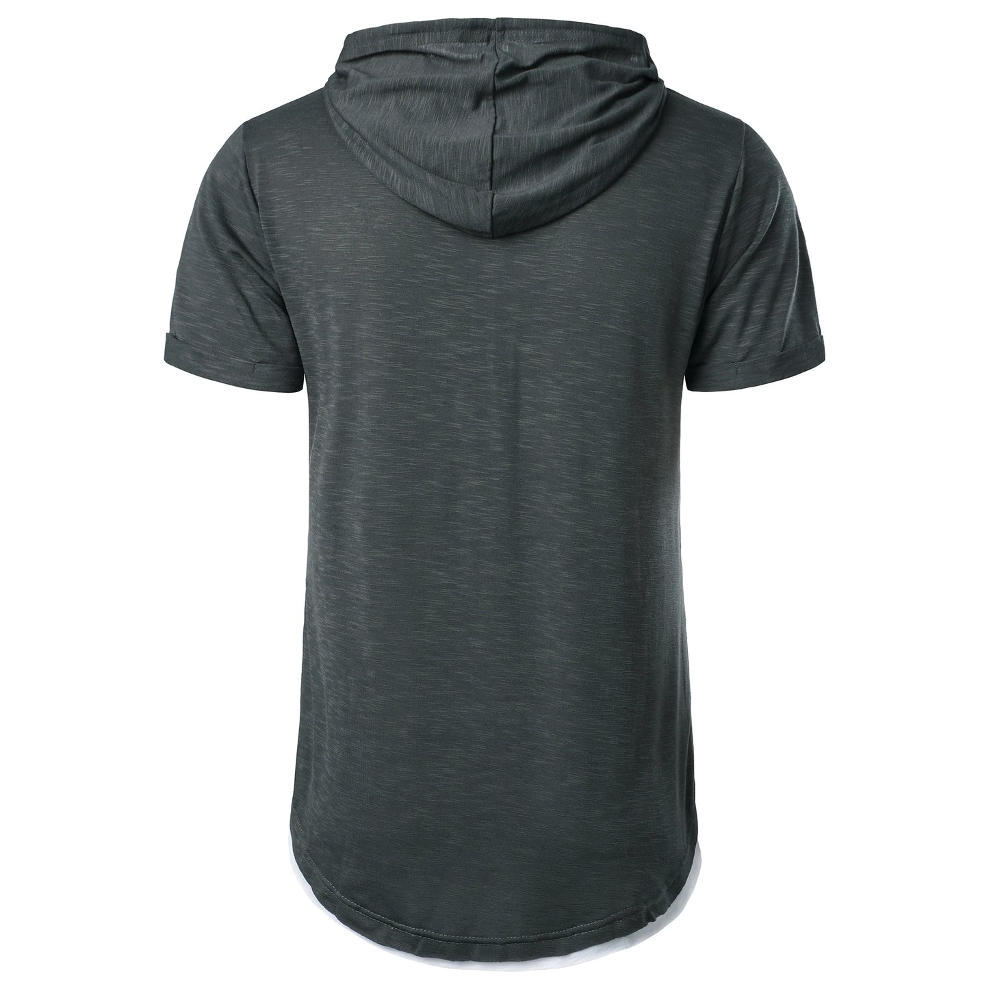 New summer hooded T-shirt men's solid color men's short sleeve T-shirt hoodie
