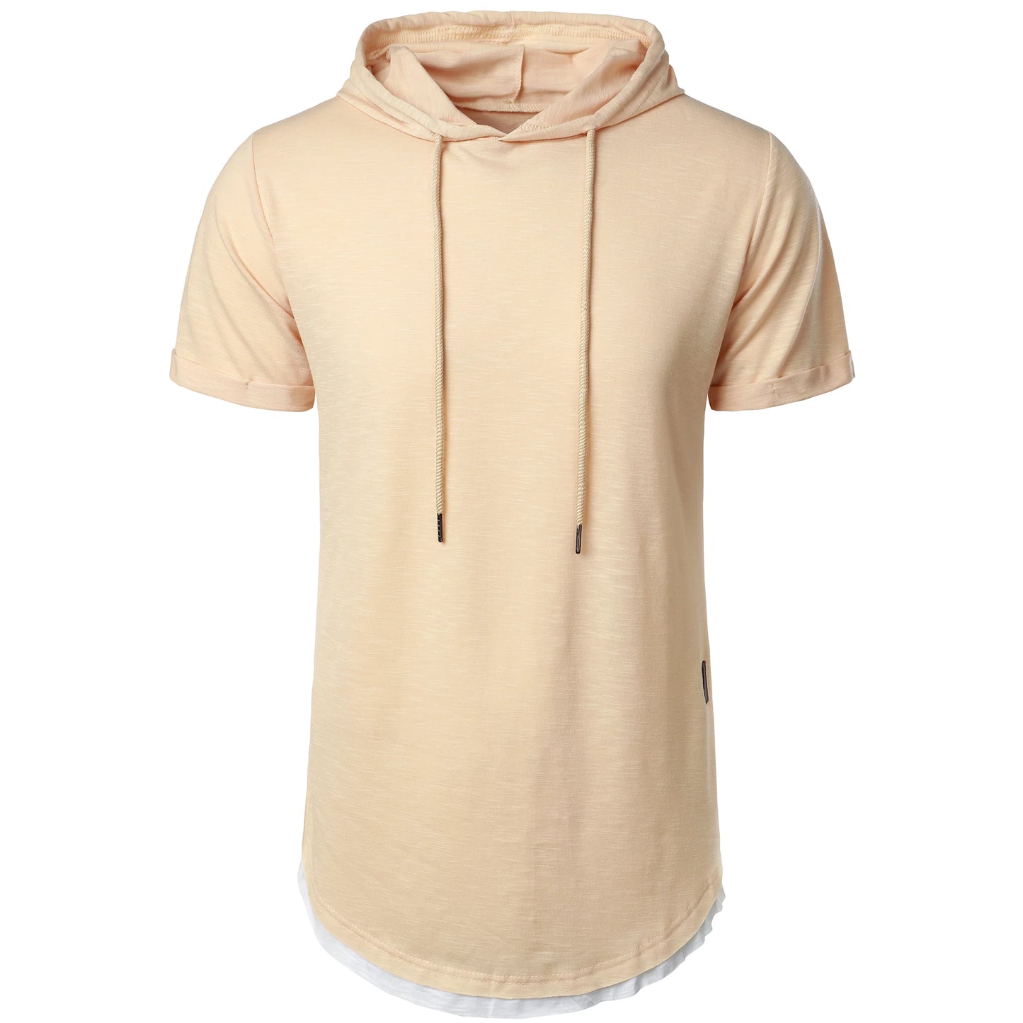 New summer hooded T-shirt men's solid color men's short sleeve T-shirt hoodie