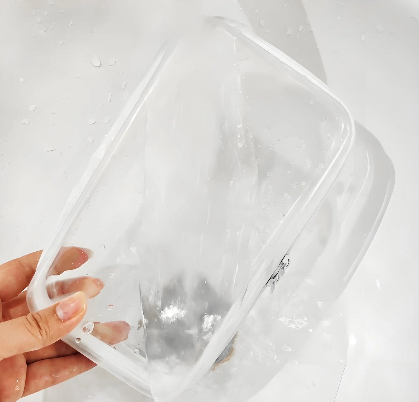 Transparent PVC Hard Plastic Travel Storage Box Waterproof Zipper Pouch For Toys Small Items Organizer Makeup Bag Cosmetic Case