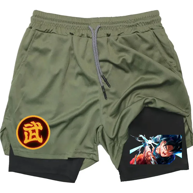 Summer Sporty Versatile Quick Dry Anime Print Men's Shorts Everyday Casual Personality Print Shorts 2024