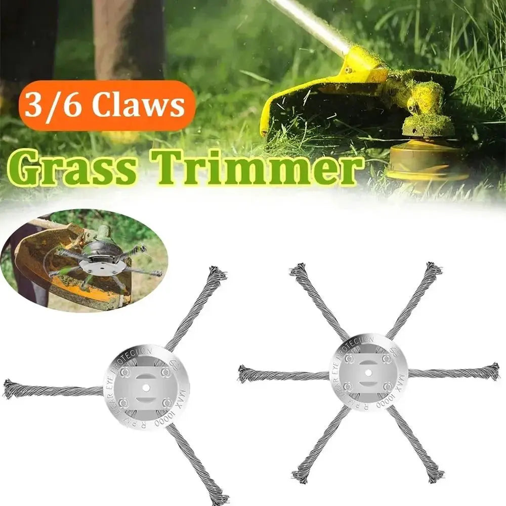 1Pcs 6 inch Universal Weed Brush Head Steel Wire Wheel Grass Trimmer Head Removal Moss Rust Lawn Mower Grass Brush Disc Weed