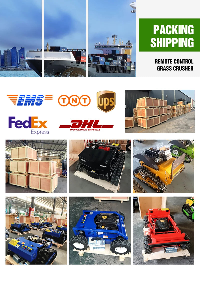 Customiaed Crawler Remote Control Flail Mower Garden Use Grass Cutting Machine Robotic Lawn Mowers for Sale