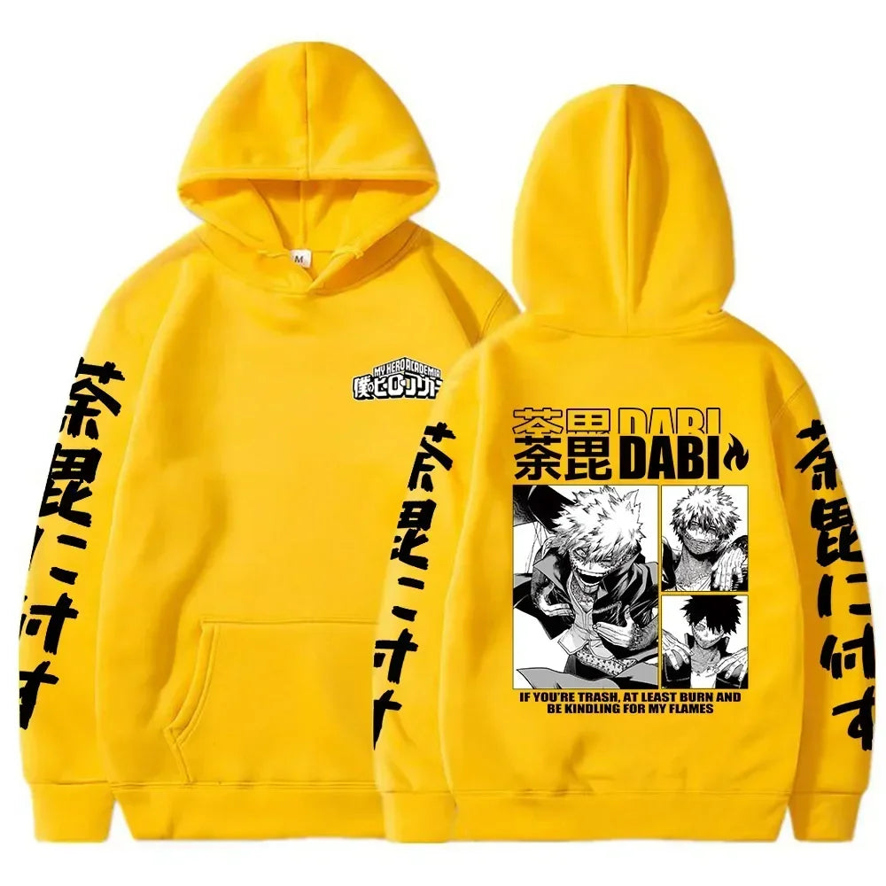 Anime My Hero Academia MHA Hoodie Dabi Manga Icons Sweatshirt Boku No Hero Academia Gift Clothes Camiseta Moletom