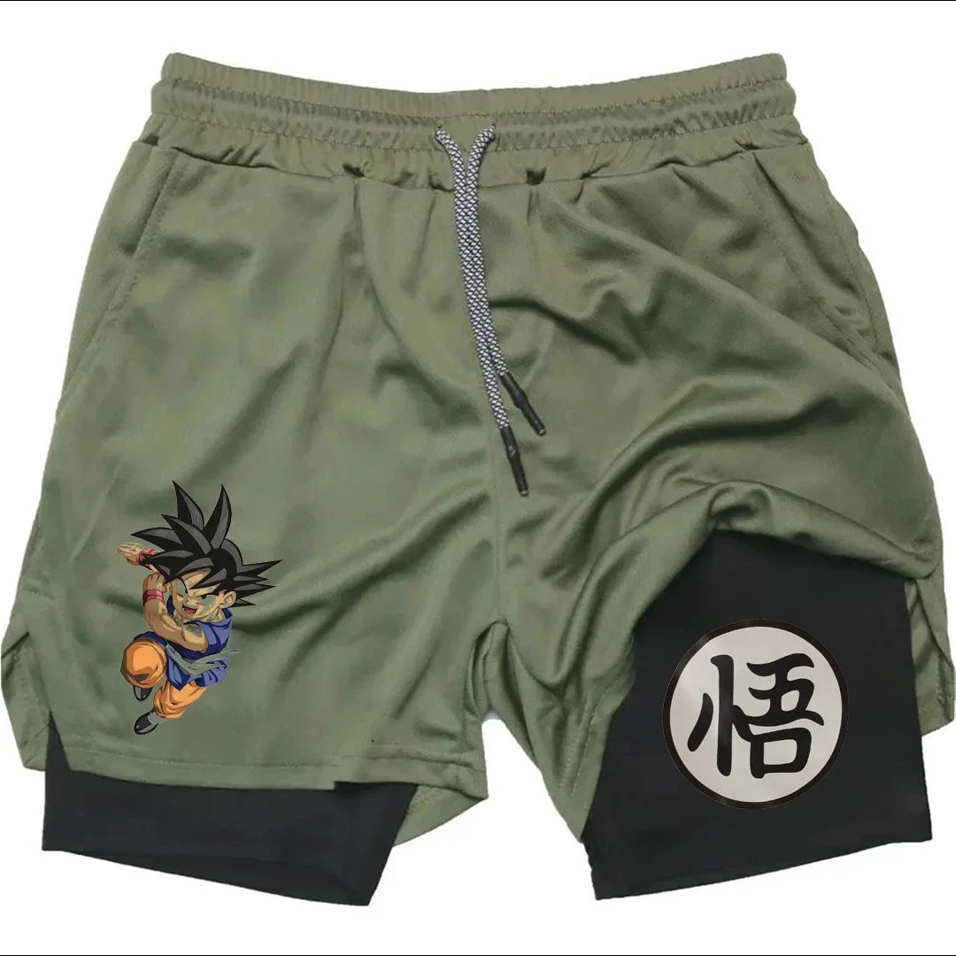 Summer Sporty Versatile Quick Dry Anime Print Men's Shorts Everyday Casual Personality Print Shorts 2024