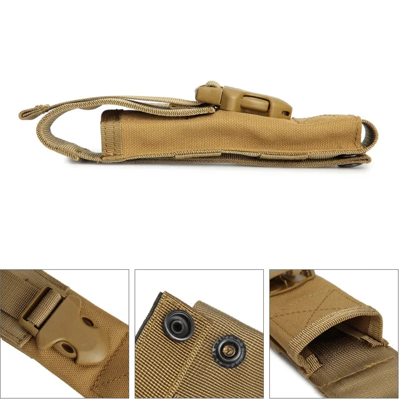 Molle Flashlight Pouch Torch Holder Case EDC Tool Waist Bag Outdoor Sport Camping Hiking Hunting Accessories Light Knife Holster