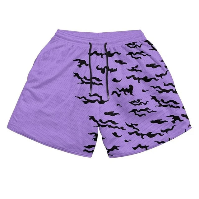 Anime Men's Gym Shorts 3D Printed Shorts Quick Dry Mesh Casual Board Shorts for Summer to Jogging Fitness Basketball