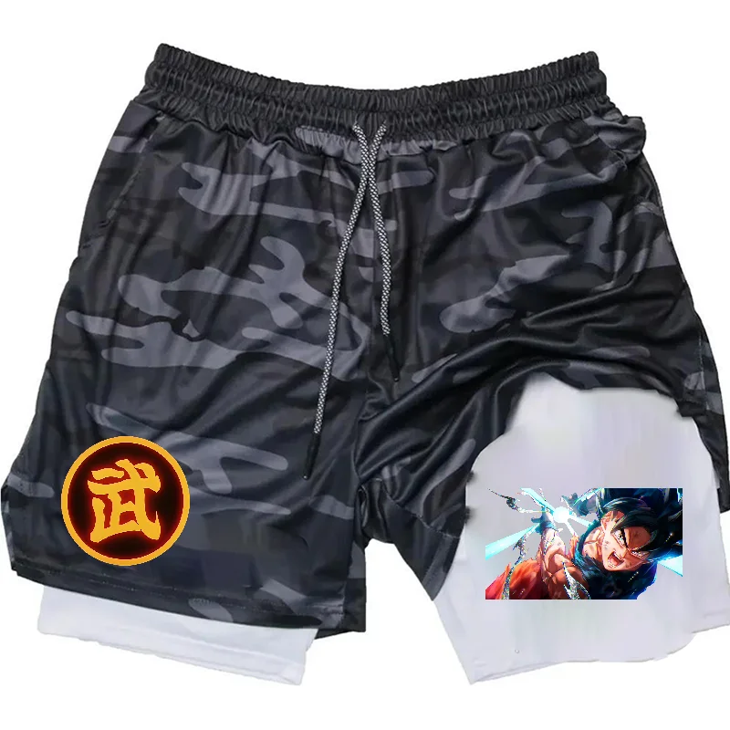 Summer Sporty Versatile Quick Dry Anime Print Men's Shorts Everyday Casual Personality Print Shorts 2024