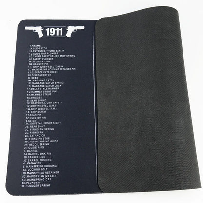 Gun Cleaning Mat Mouse Pad with Parts Diagram and Instructions Armorers Bench Mat Repair Build Tool for AR15 AK47 GL 1911