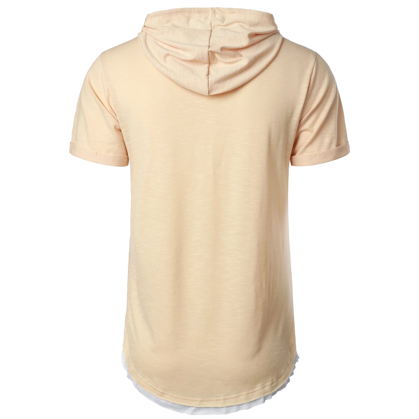 New summer hooded T-shirt men's solid color men's short sleeve T-shirt hoodie