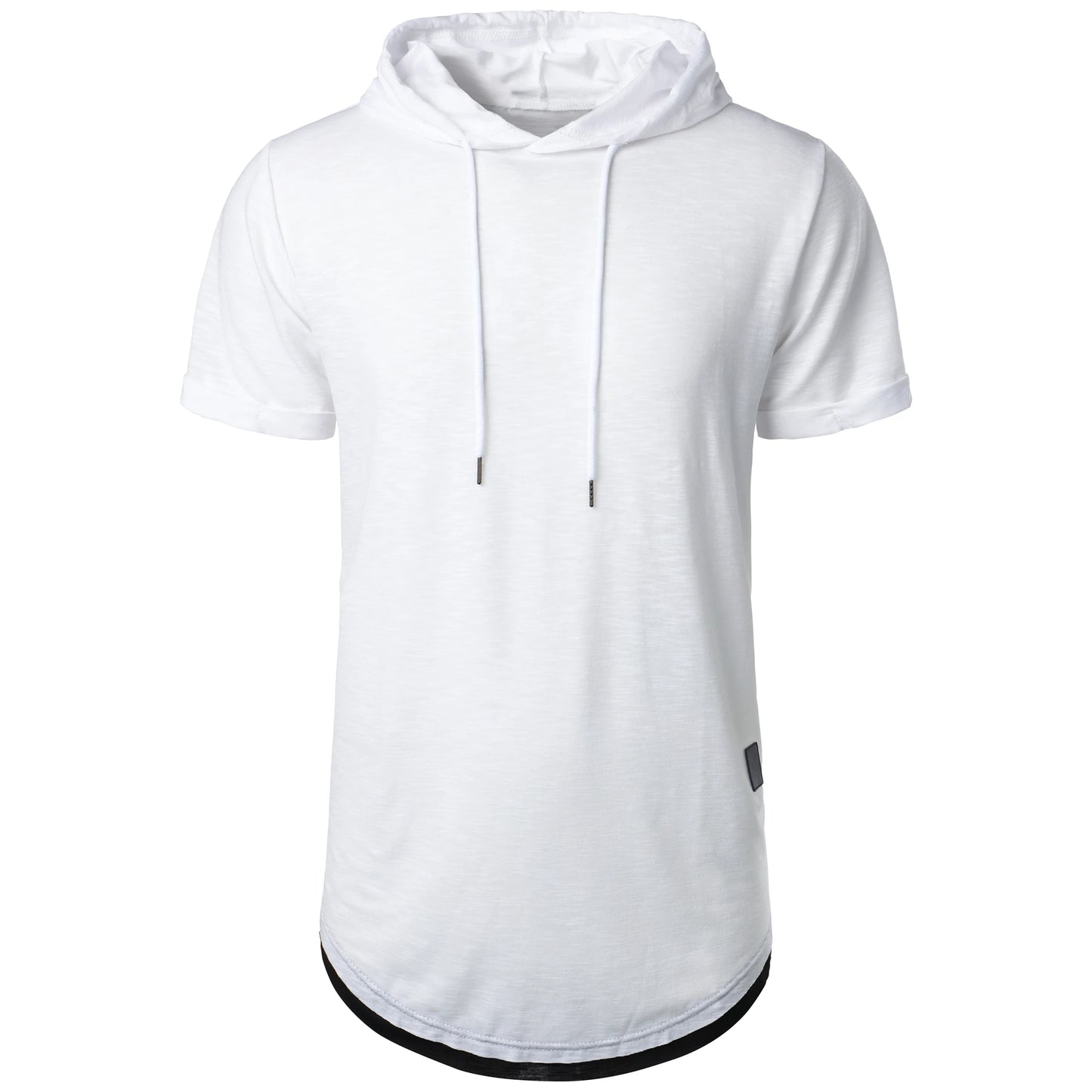 New summer hooded T-shirt men's solid color men's short sleeve T-shirt hoodie