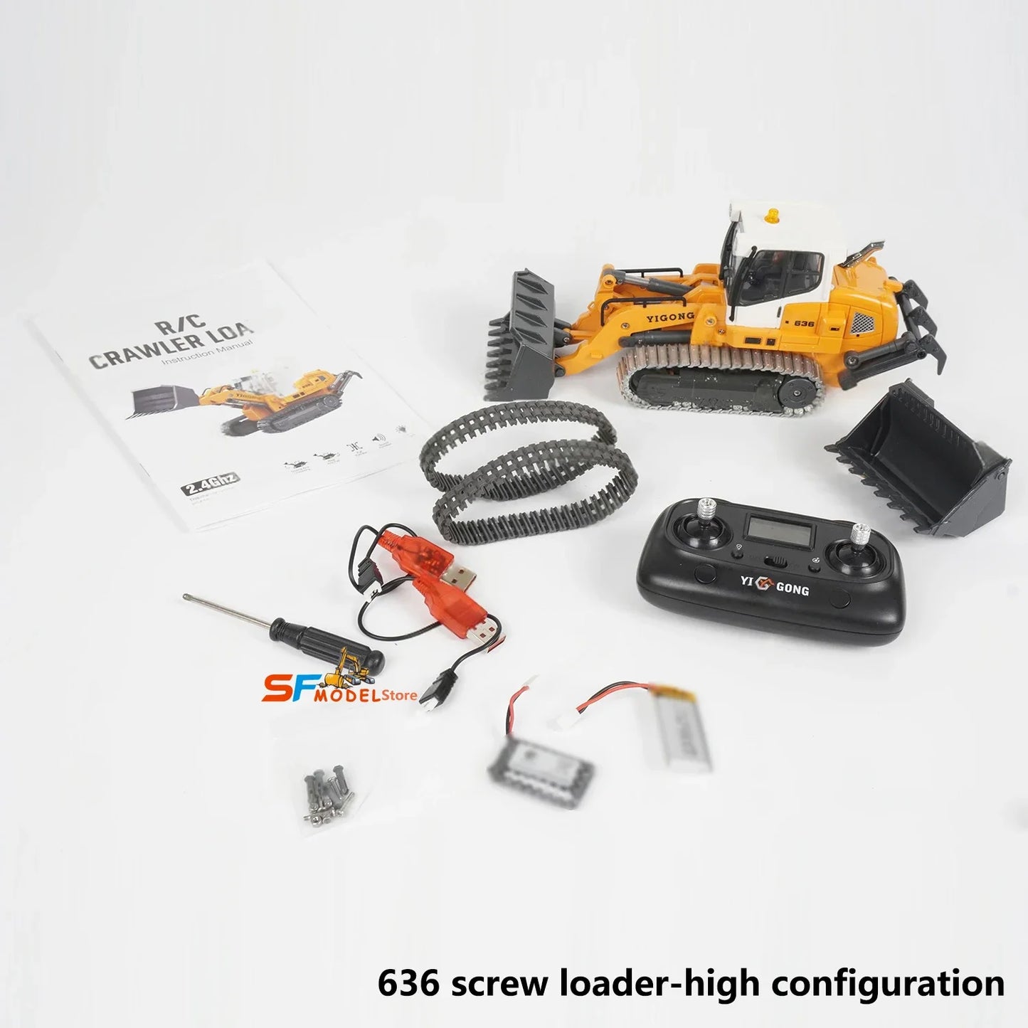 RC Mini Loader 1/50 636 RC Loader Electric Model Simulation Crawler Loader Desktop Remote Control Car Machinery Toys Gift
