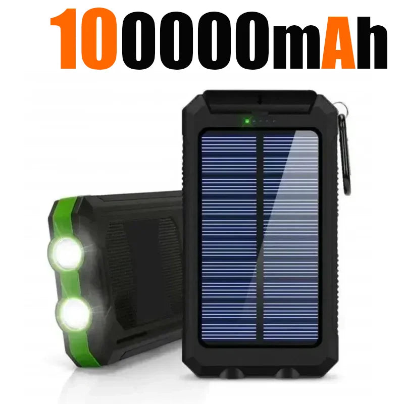 200000mAh Waterproof Outdoor Solar Power Bank Dual USB Travel Outdoor Solar Mobile Phone Charger Solar Powerbanks For Camping