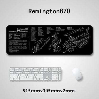Gun Cleaning Mat Mouse Pad with Parts Diagram and Instructions Armorers Bench Mat Repair Build Tool for AR15 AK47 GL 1911