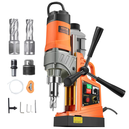 VEVOR Magnetic Drill 1450W Motor Boring Diameter 2810 lbf Portable Electric Mag Drill Press Variable Speed Drilling Machine