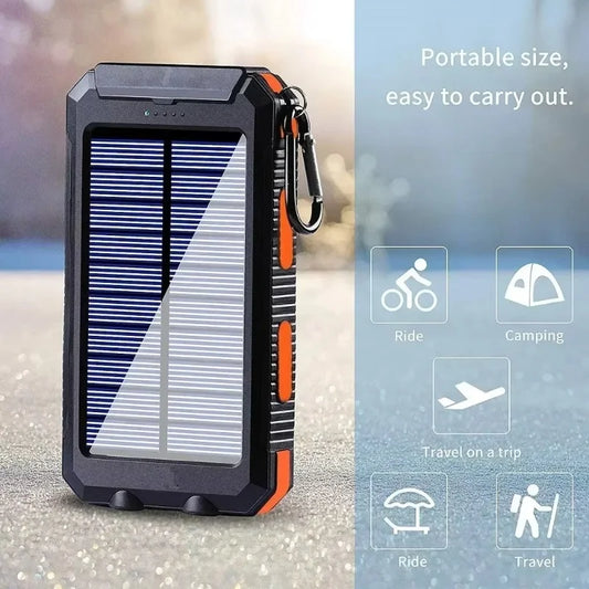 200000mAh Waterproof Outdoor Solar Power Bank Dual USB Travel Outdoor Solar Mobile Phone Charger Solar Powerbanks For Camping