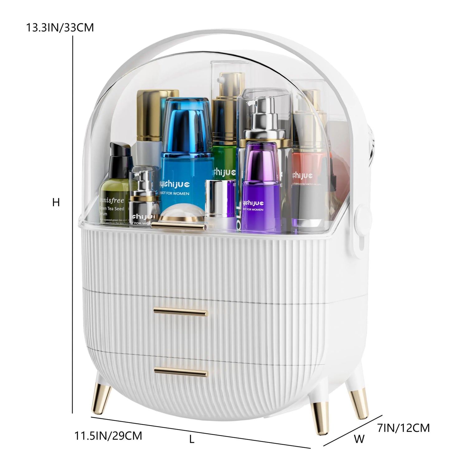 Compact Makeup Organizer - Spacious Storage for Eyeshadow, Skincare & More - Perfect for Bedrooms, Dorms, and Travel - Keeps Cos