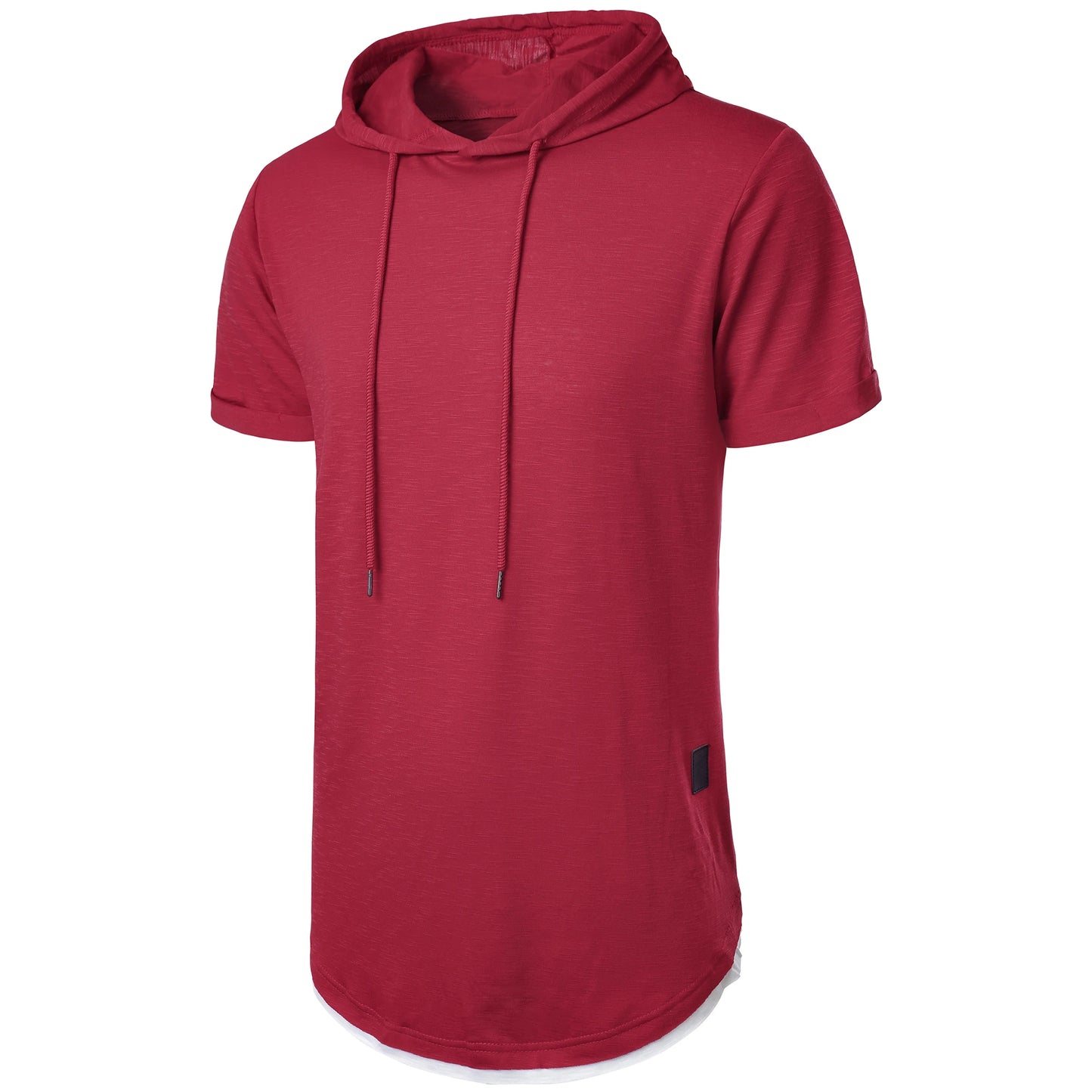 New summer hooded T-shirt men's solid color men's short sleeve T-shirt hoodie
