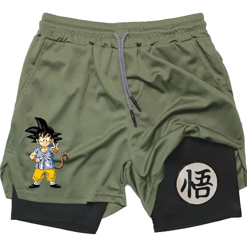 Summer Sporty Versatile Quick Dry Anime Print Men's Shorts Everyday Casual Personality Print Shorts 2024
