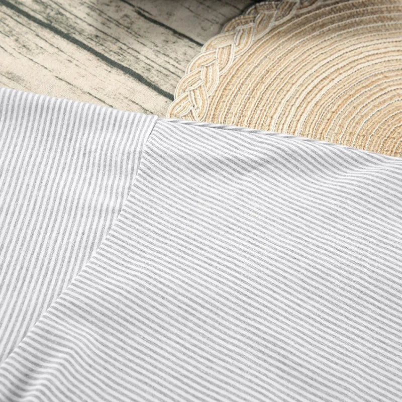 Women's Stripe Pajamas Set Short Sleeve T-Shirt And Shorts Sleepwear 2 Piece Set For Women Home Casual Loose Round Neck Pajamas