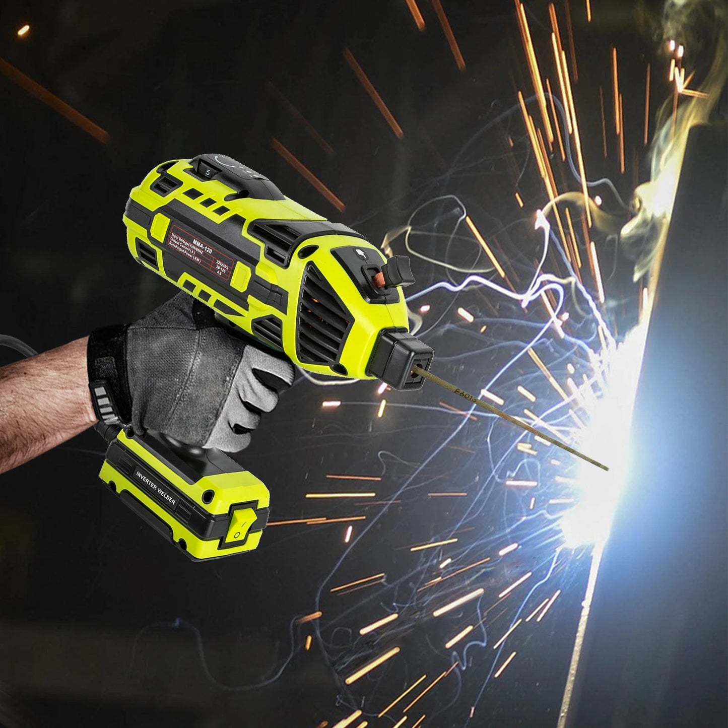 4600W Welding Machine Upgraded Handheld ARC Welder Gun 6 Variable Current Adjustment Green 3/32" - 1/8" Welding Rods