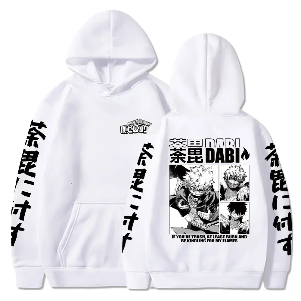 Anime My Hero Academia MHA Hoodie Dabi Manga Icons Sweatshirt Boku No Hero Academia Gift Clothes Camiseta Moletom