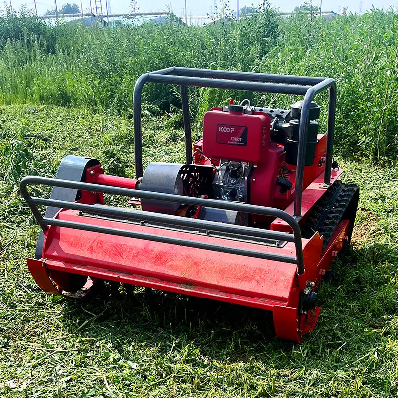 Customized Cordless Yoke Remote Control Self-Propelled All-Terrain Crawler Mower for Efficient Garden Maintenance