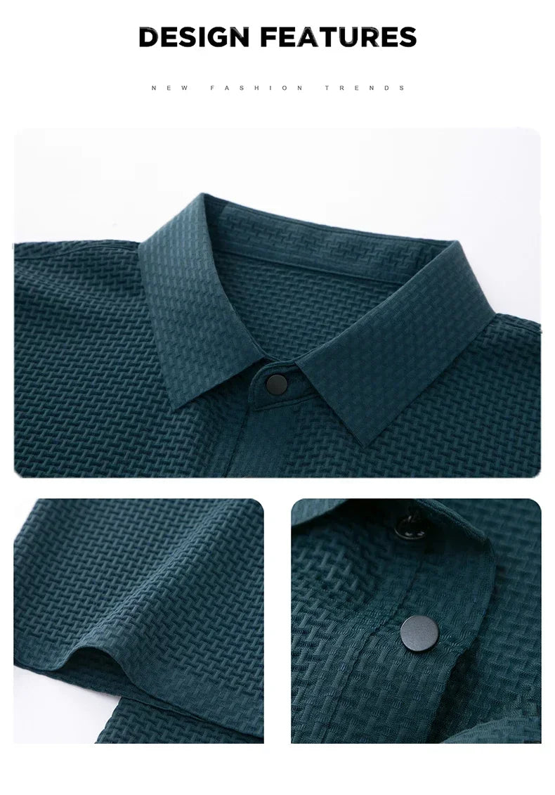 Brand Clothes Summer New Men's Short Sleeve T-shirt Ice Silk Cool and Breathable POLO Shirt Business Casual Sweat-absorbing Top