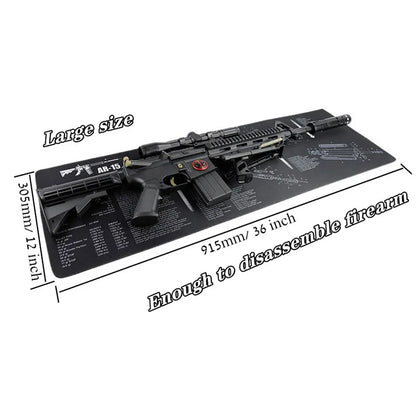 Gun Cleaning Mat Mouse Pad with Parts Diagram and Instructions Armorers Bench Mat Repair Build Tool for AR15 AK47 GL 1911