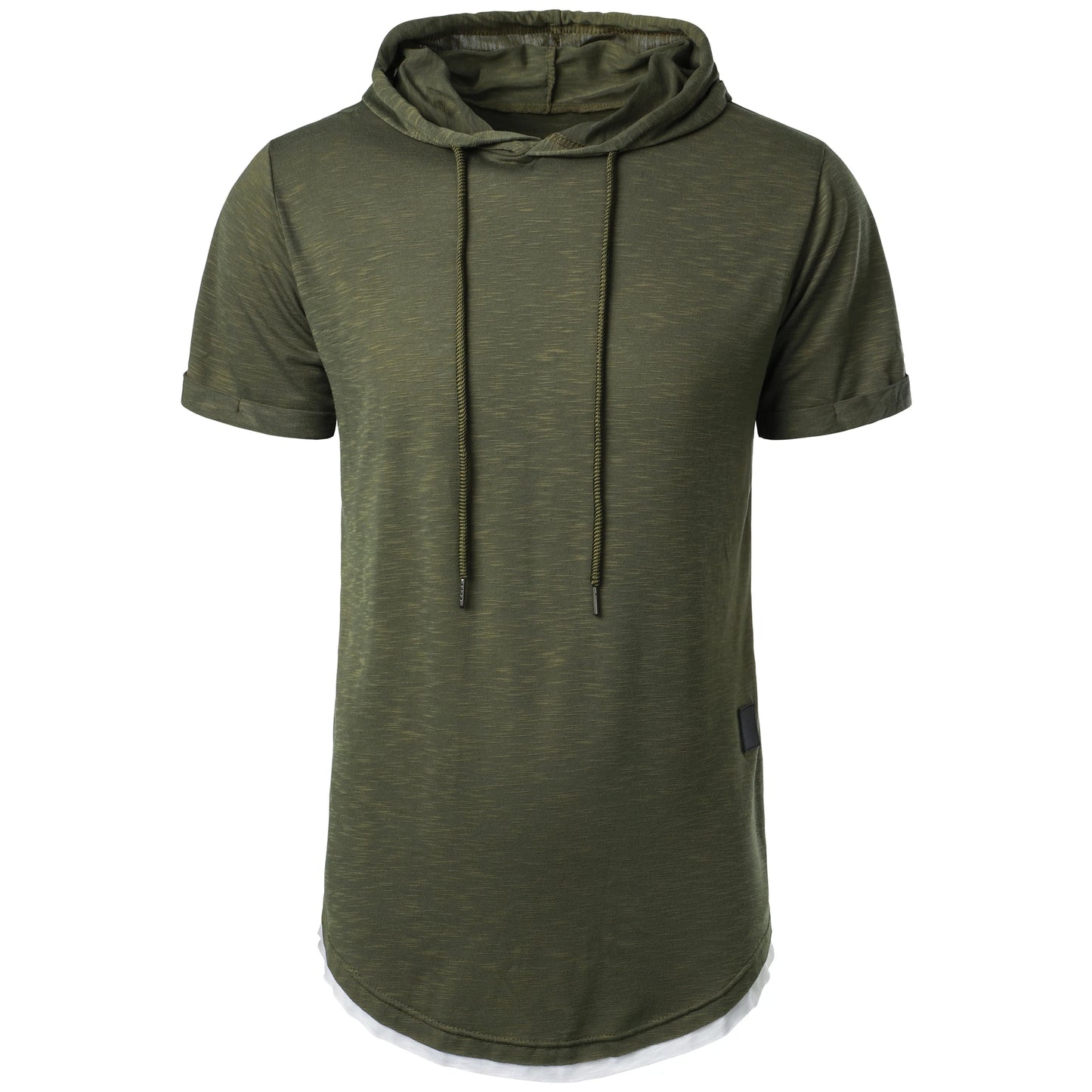 New summer hooded T-shirt men's solid color men's short sleeve T-shirt hoodie